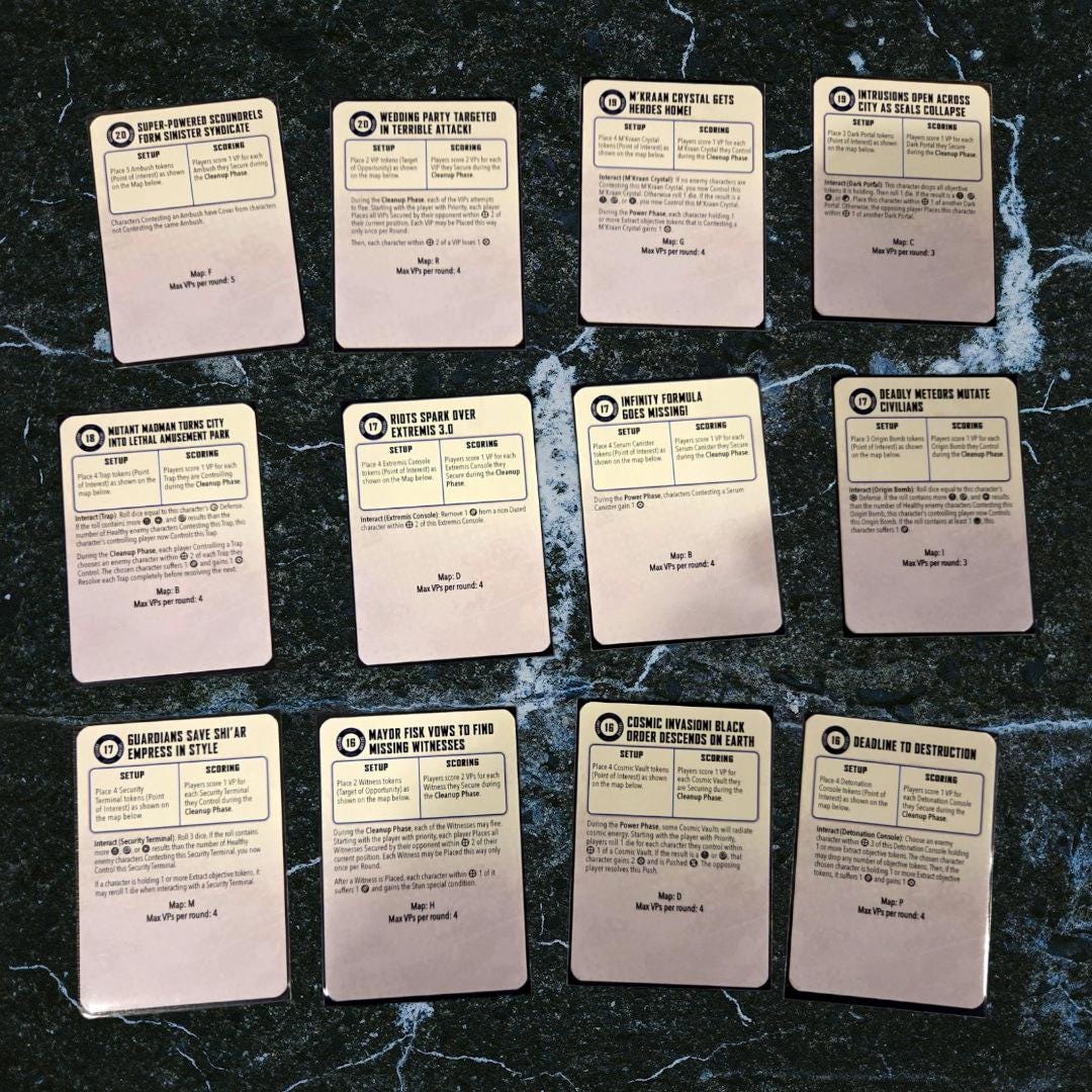 2025 POKER SIZE Crisis Card Pack - 32 Cards Included - Map Layouts Inside - Original Small Size - MCP - Marvel Crisis Protocol