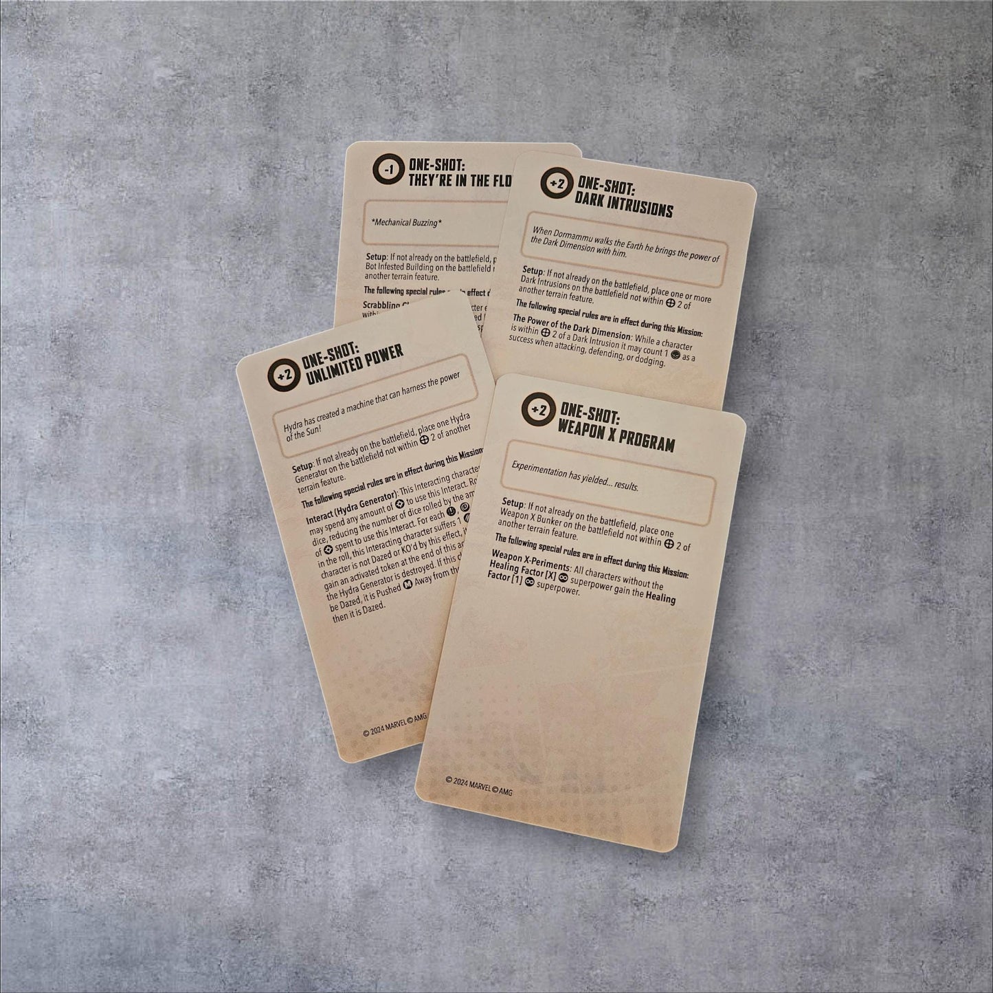 One-Shot Cards - All 26 Cards - MCP - Marvel Crisis Protocol