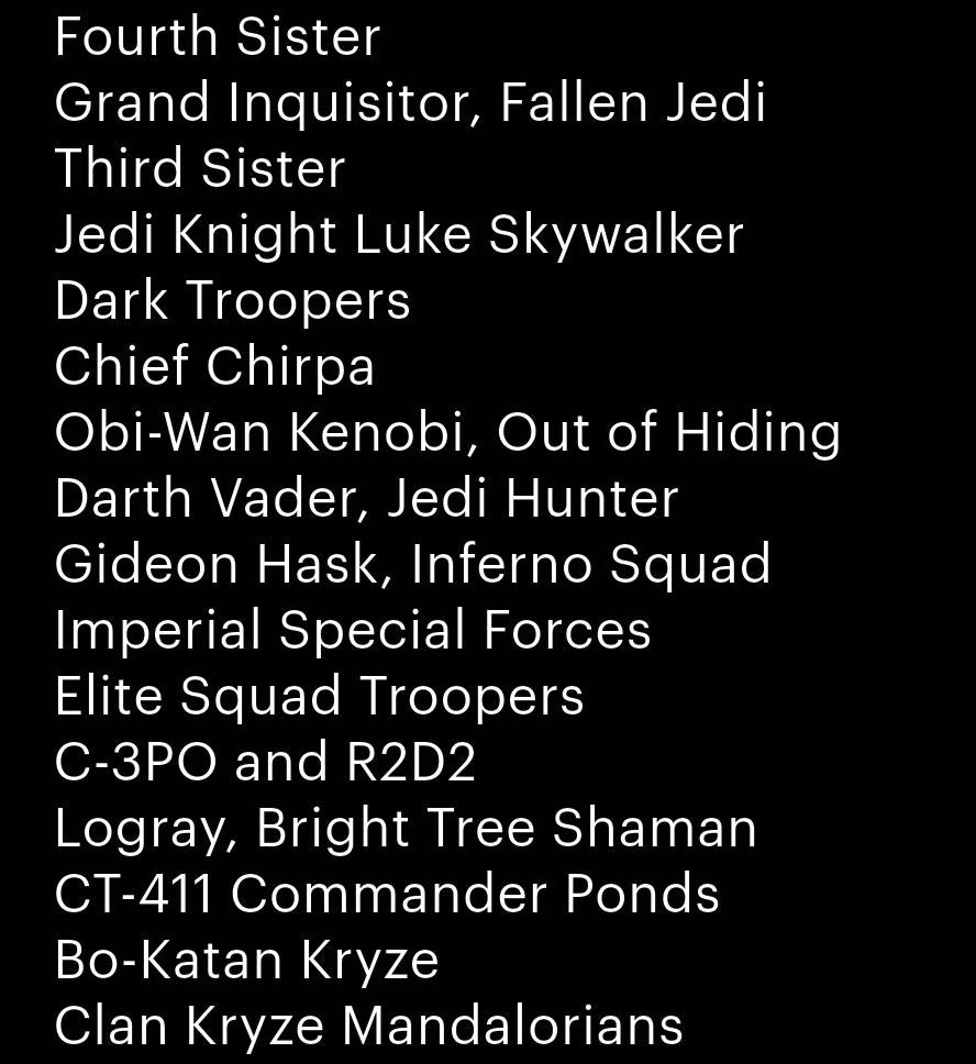 2025 Star Wars Shatterpoint - UPDATE PACK - 54 Character and Stance Cards