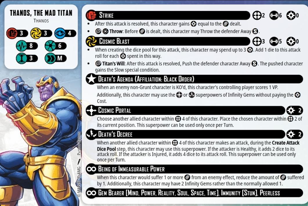 Thanos, The Mad Titan - 2025 Update/Errata