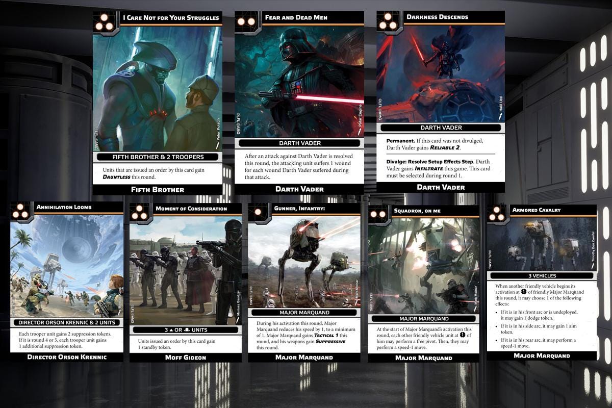 2024 Galactic Empire - 86 Cards - Star Wars Legion - Unit Player, Upgrades, & Command Cards