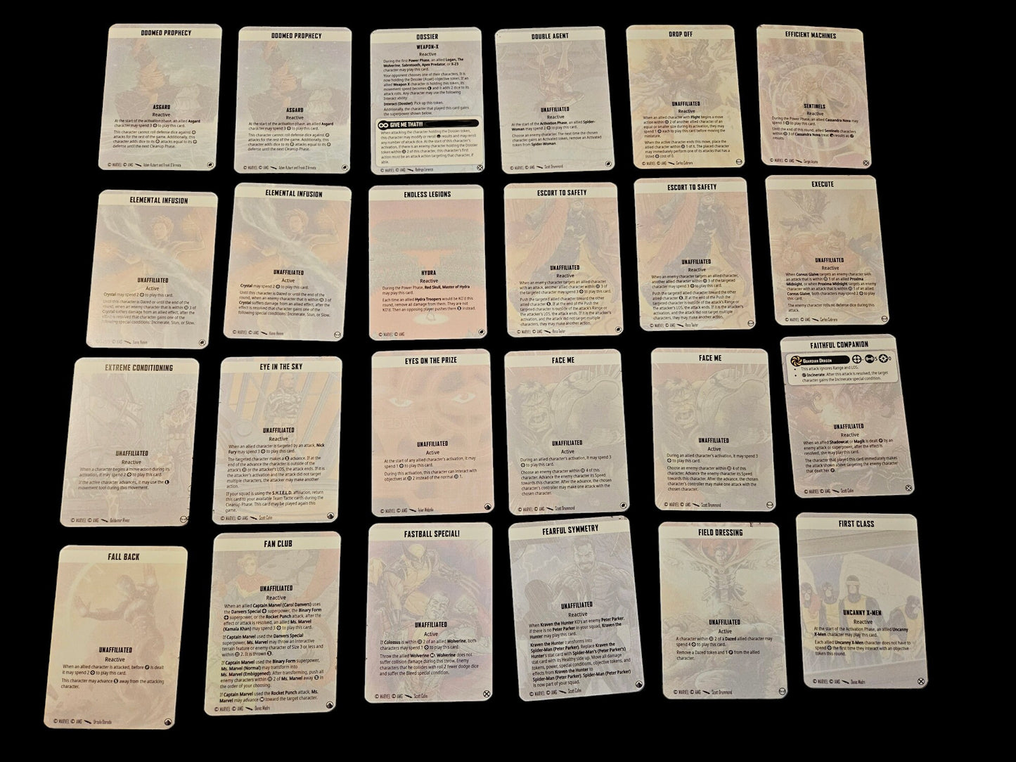 Tactics Card Pack - Complete Collection - 2019 to August 2024 - 259 Cards Included - MCP - Marvel Crisis Protocol