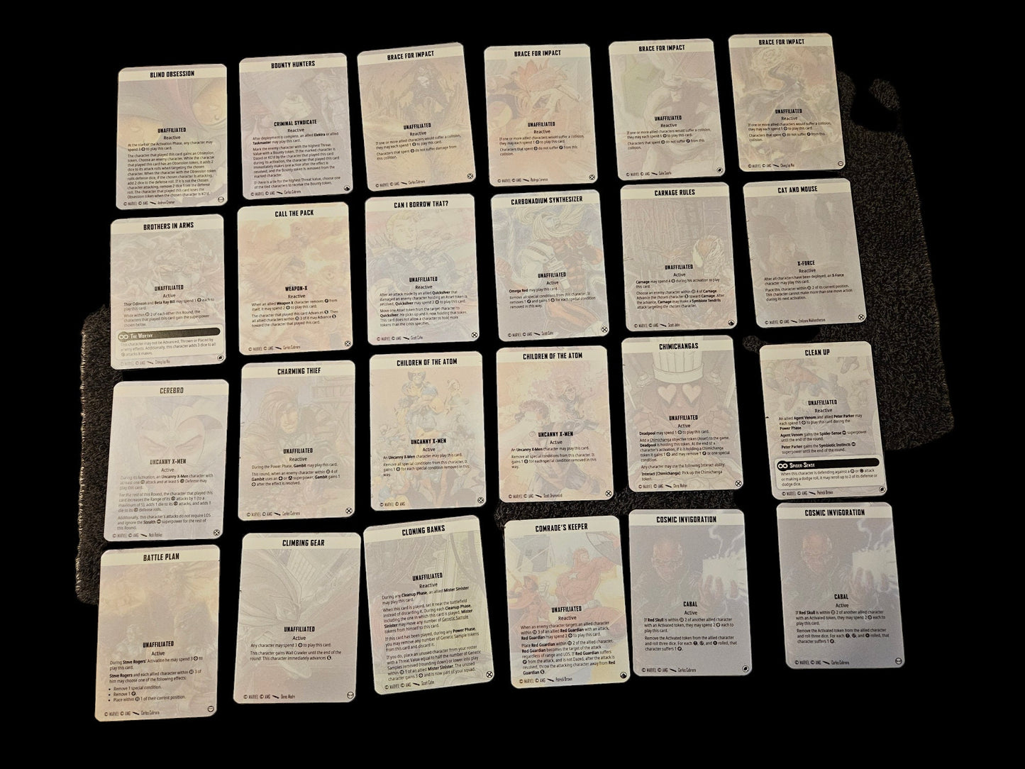 Tactics Card Pack - Complete Collection - 2019 to August 2024 - 259 Cards Included - MCP - Marvel Crisis Protocol