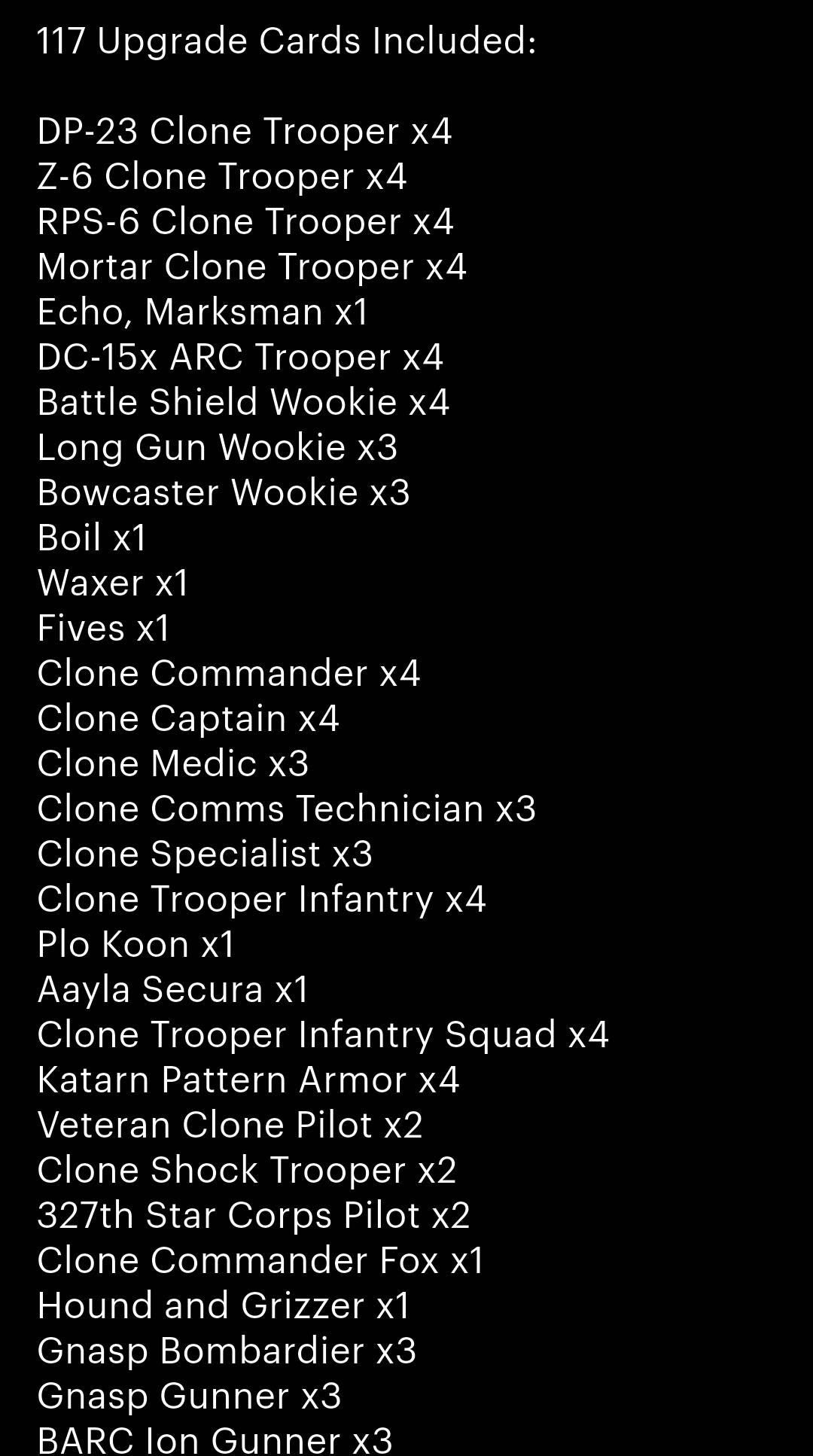 2025 Galactic Republic - Star Wars Legion - Unit Player, Upgrades, & Command Cards - 177 Cards Included