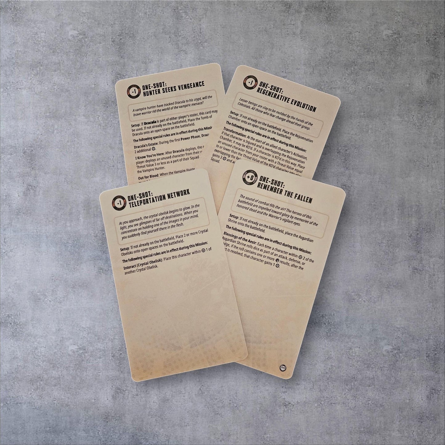 One-Shot Cards - All 26 Cards - MCP - Marvel Crisis Protocol