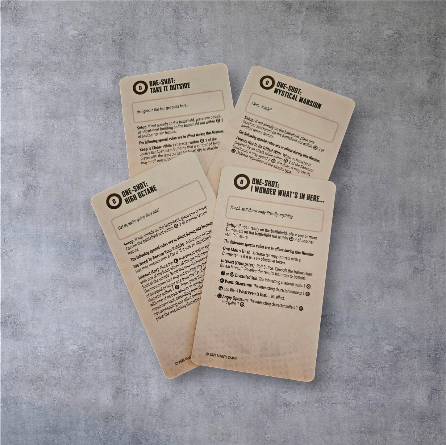 One-Shot Cards - All 26 Cards - MCP - Marvel Crisis Protocol