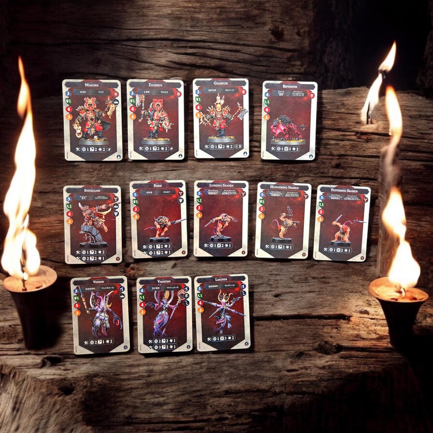 Grand Alliance Chaos- Warhammer Underworlds - 2024 Unit Warband Errata - 56 Total Cards Included