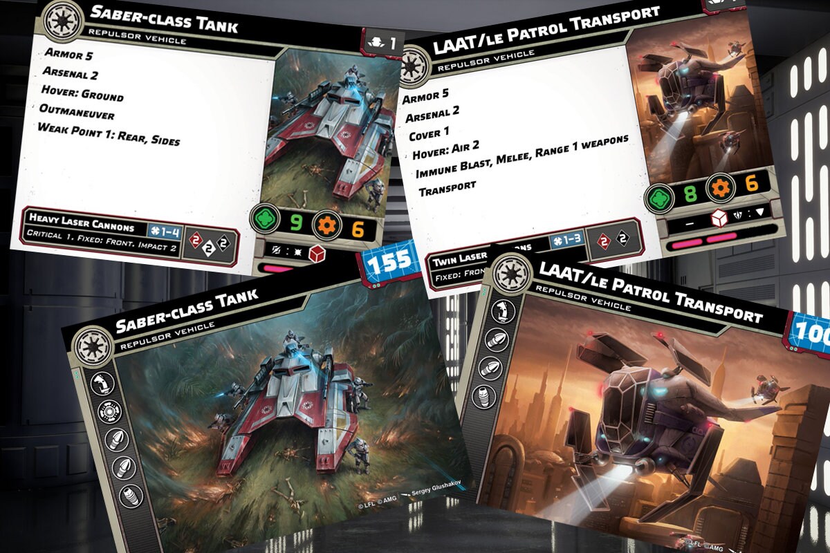 Galactic Republic - Star Wars Legion - 2024 Unit Player, Upgrades, & Command Cards - 99 Cards Included