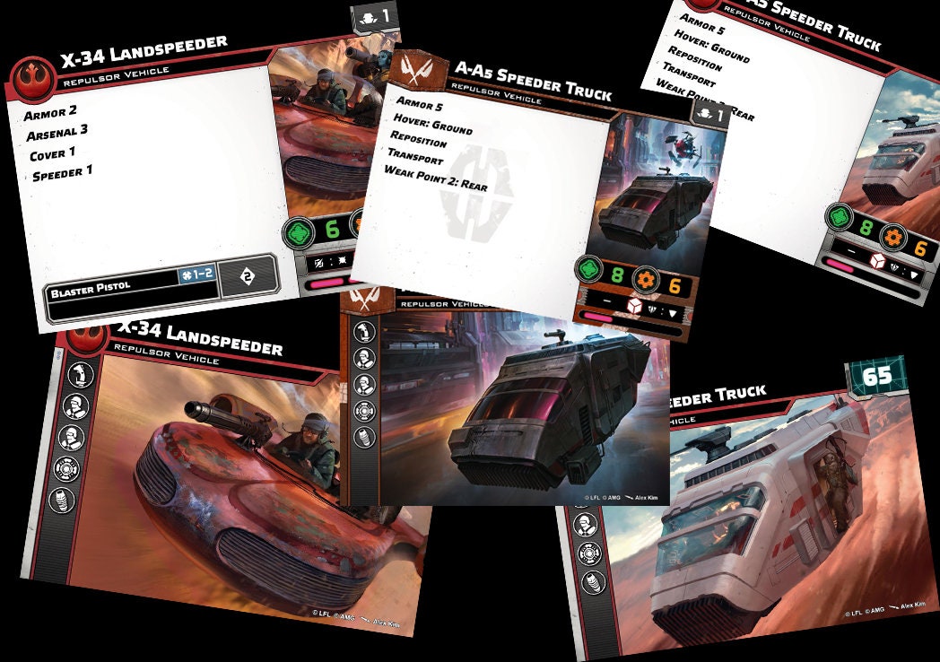 Rebel Alliance - Star Wars Legion - 2024 Unit Player, Upgrades, & Command Cards - 99 Cards Included