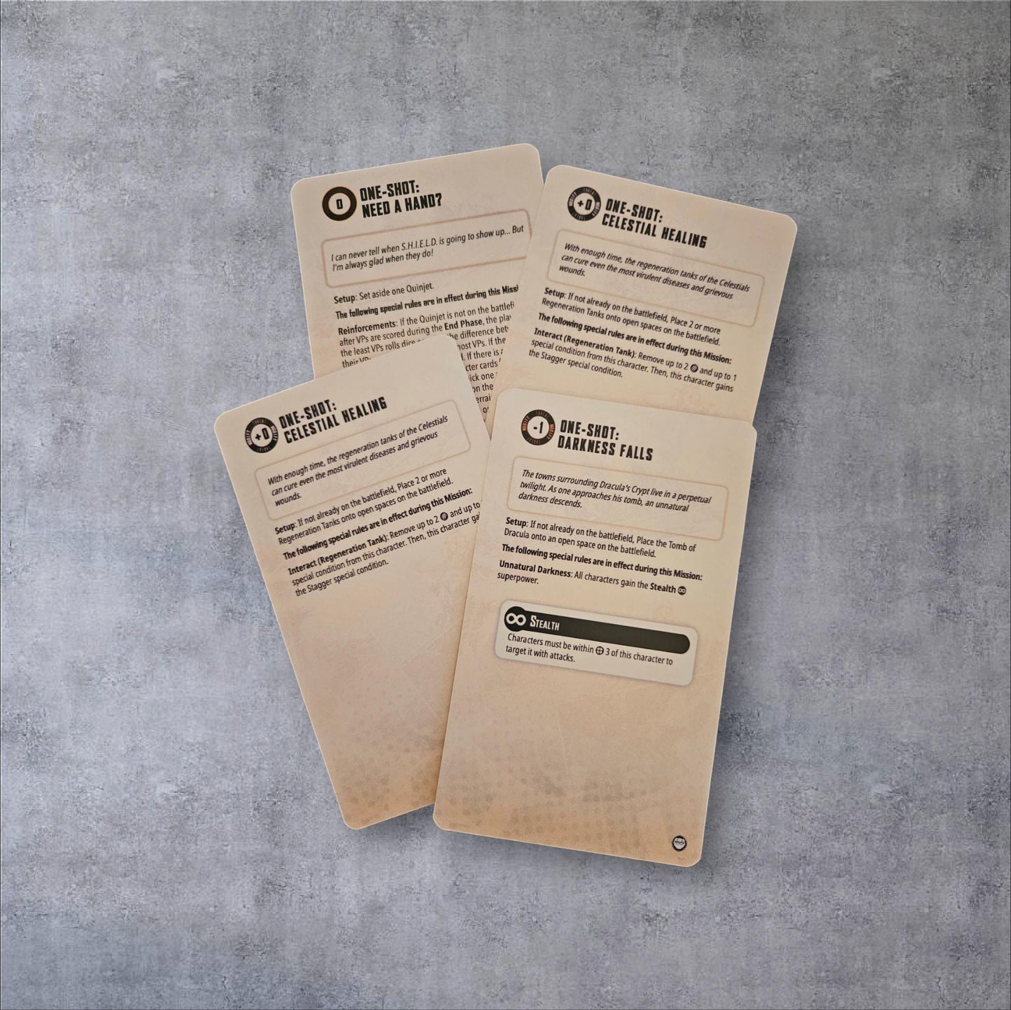 One-Shot Cards - All 26 Cards - MCP - Marvel Crisis Protocol