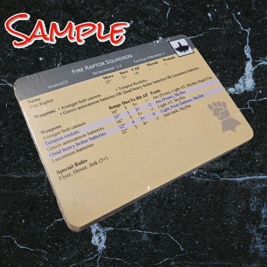 Legions Imperialis Compatible Reference Stat Cards Printing Service