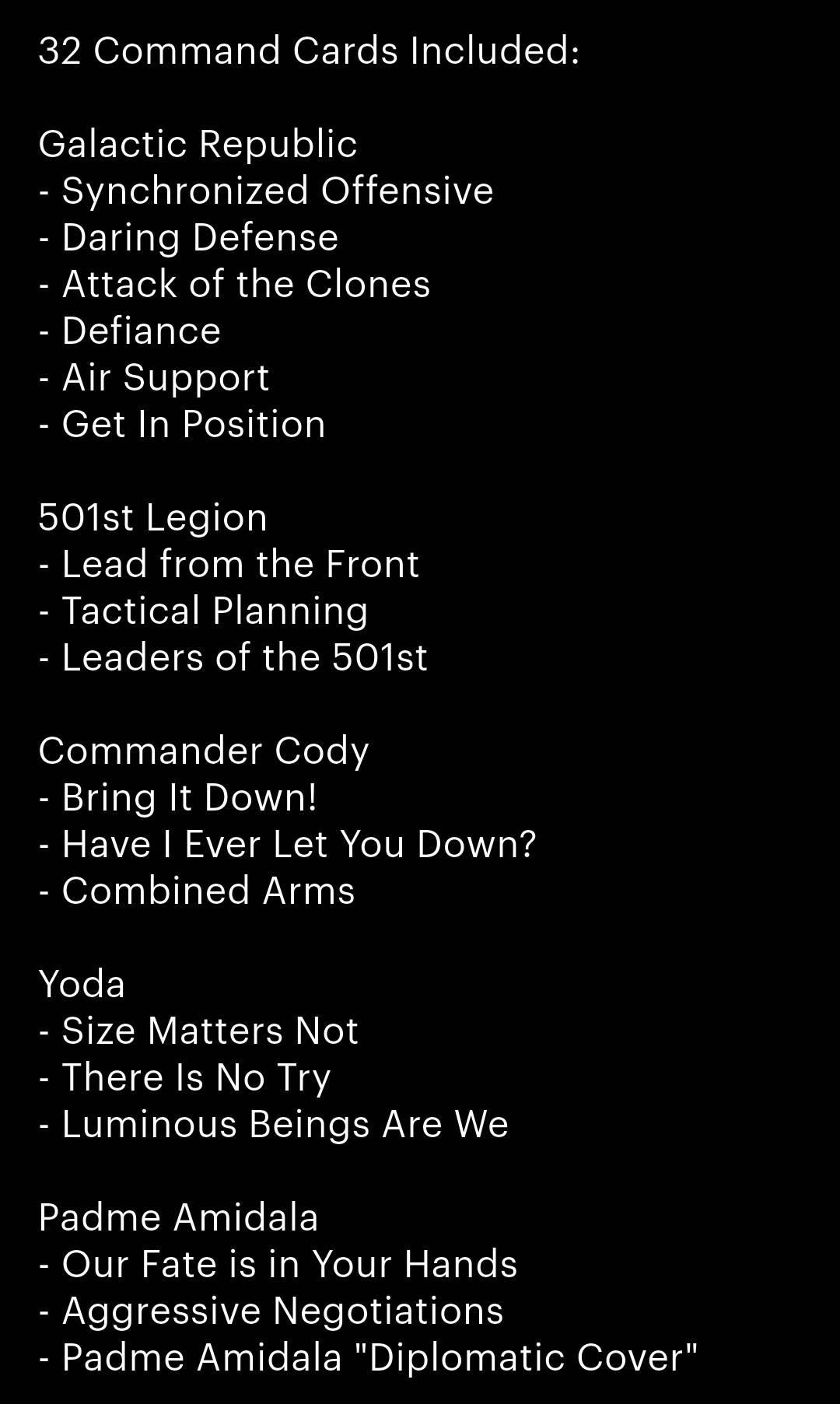 2025 Galactic Republic - Star Wars Legion - Unit Player, Upgrades, & Command Cards - 177 Cards Included