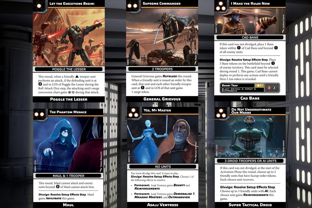 Confederacy of Independent Systems - Star Wars Legion - 2024 Unit Player, Upgrades, & Command Cards - 89 Cards Included