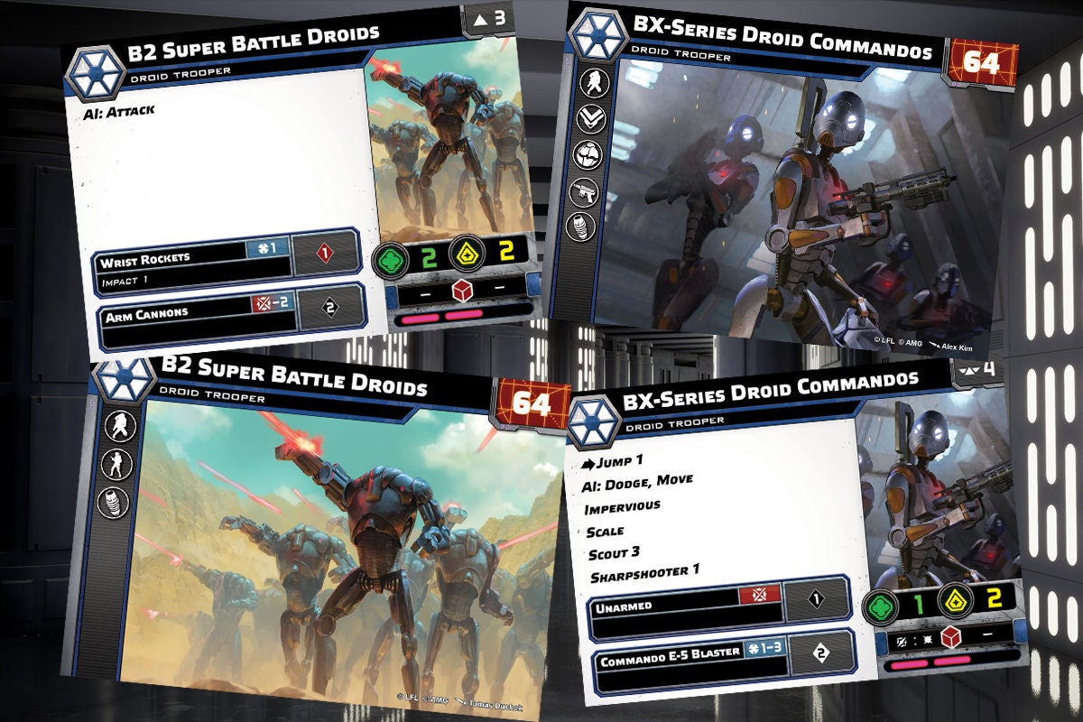 Confederacy of Independent Systems - Star Wars Legion - 2024 Unit Player, Upgrades, & Command Cards - 89 Cards Included