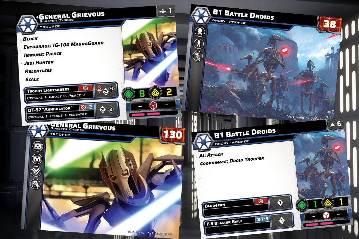 Confederacy of Independent Systems - Star Wars Legion - 2024 Unit Player, Upgrades, & Command Cards - 89 Cards Included