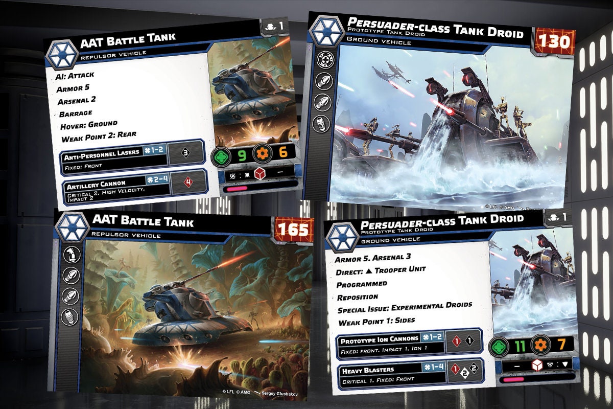 Confederacy of Independent Systems - Star Wars Legion - 2024 Unit Player, Upgrades, & Command Cards - 89 Cards Included