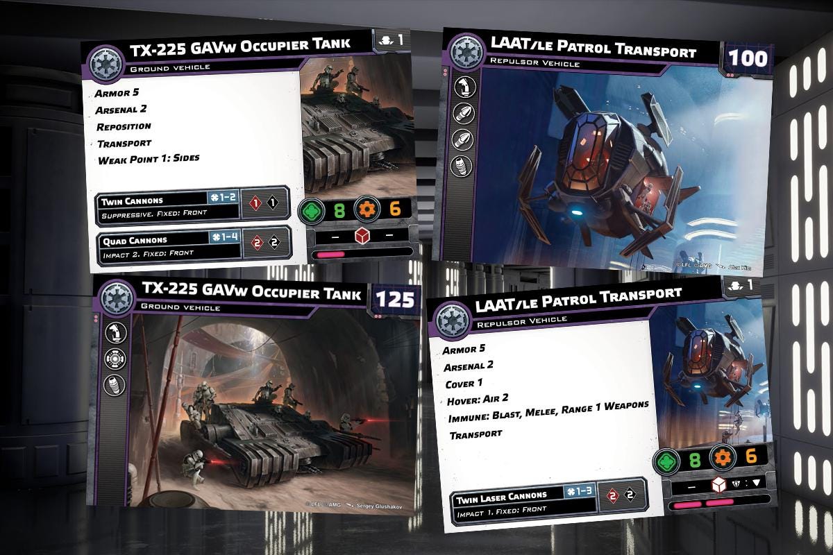 2024 Galactic Empire - 86 Cards - Star Wars Legion - Unit Player, Upgrades, & Command Cards